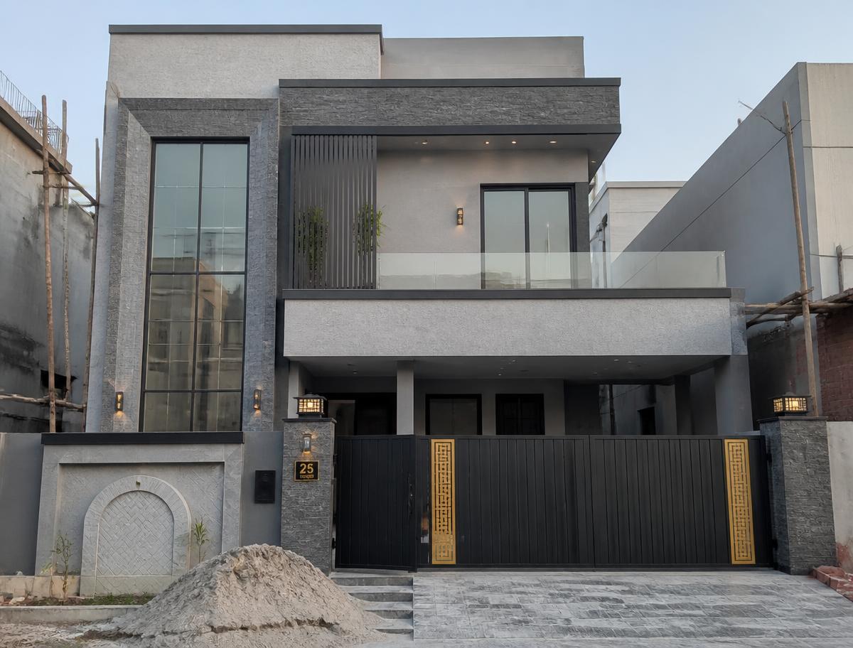 Modern two-storey house nearing completion in a Lahore housing society