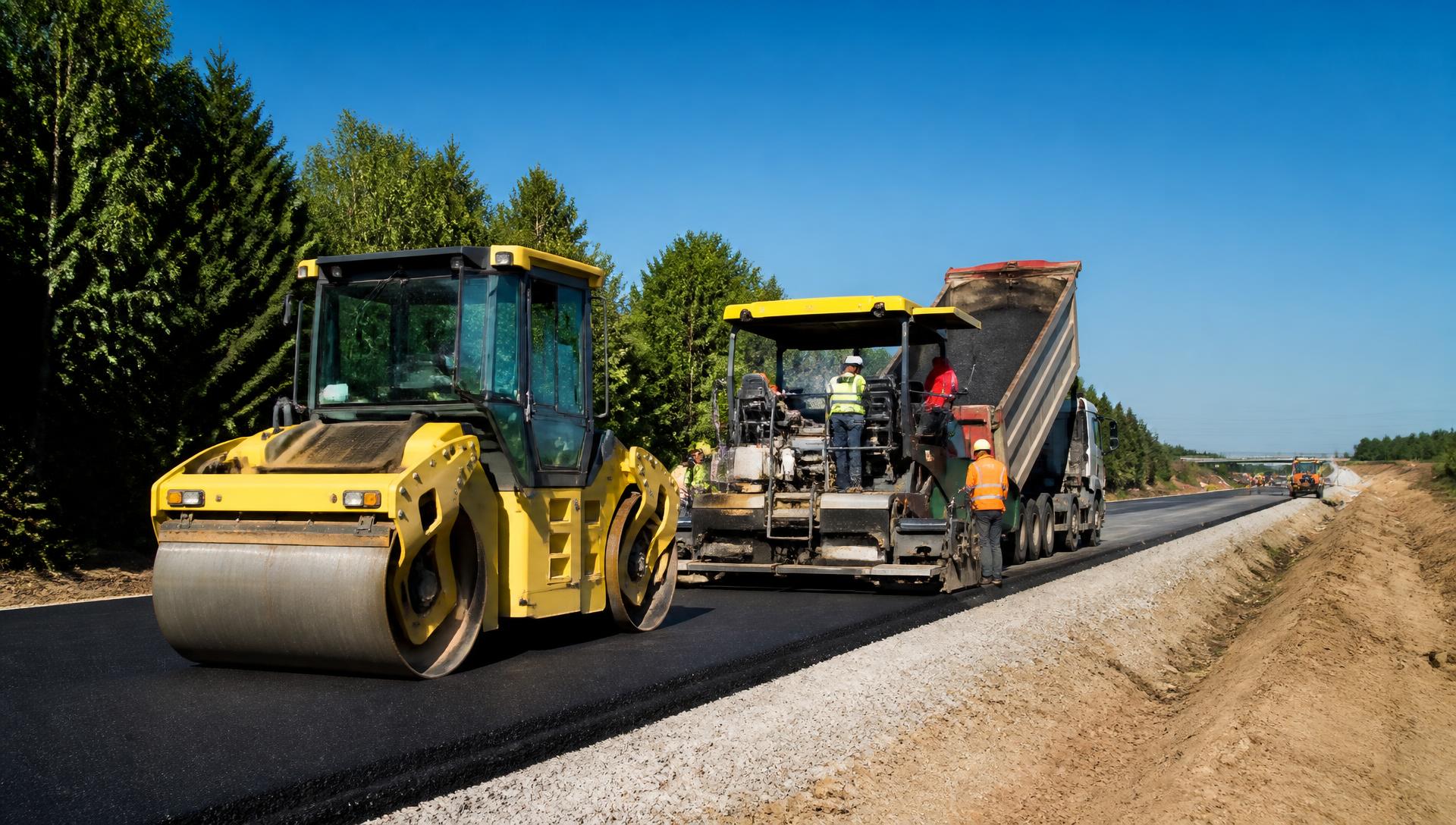 Road construction and infrastructure development work